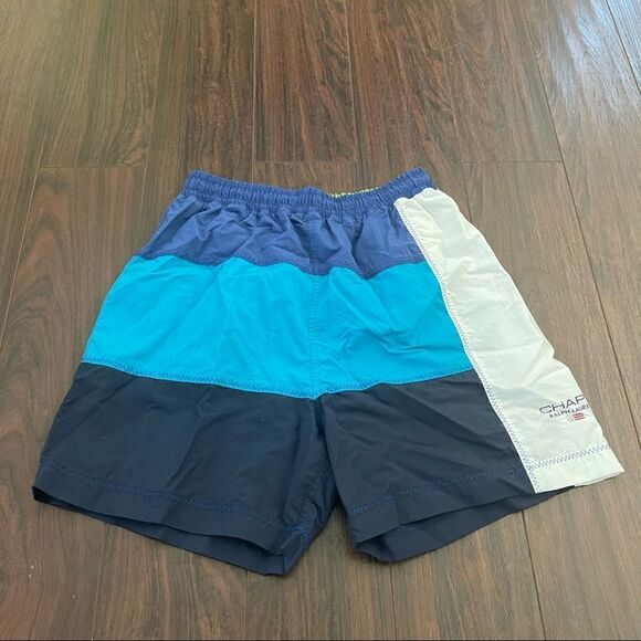 Chaps Ralph Lauren 90’s Style Striped Blue Swim Trunks Medium - Picture 1 of 6